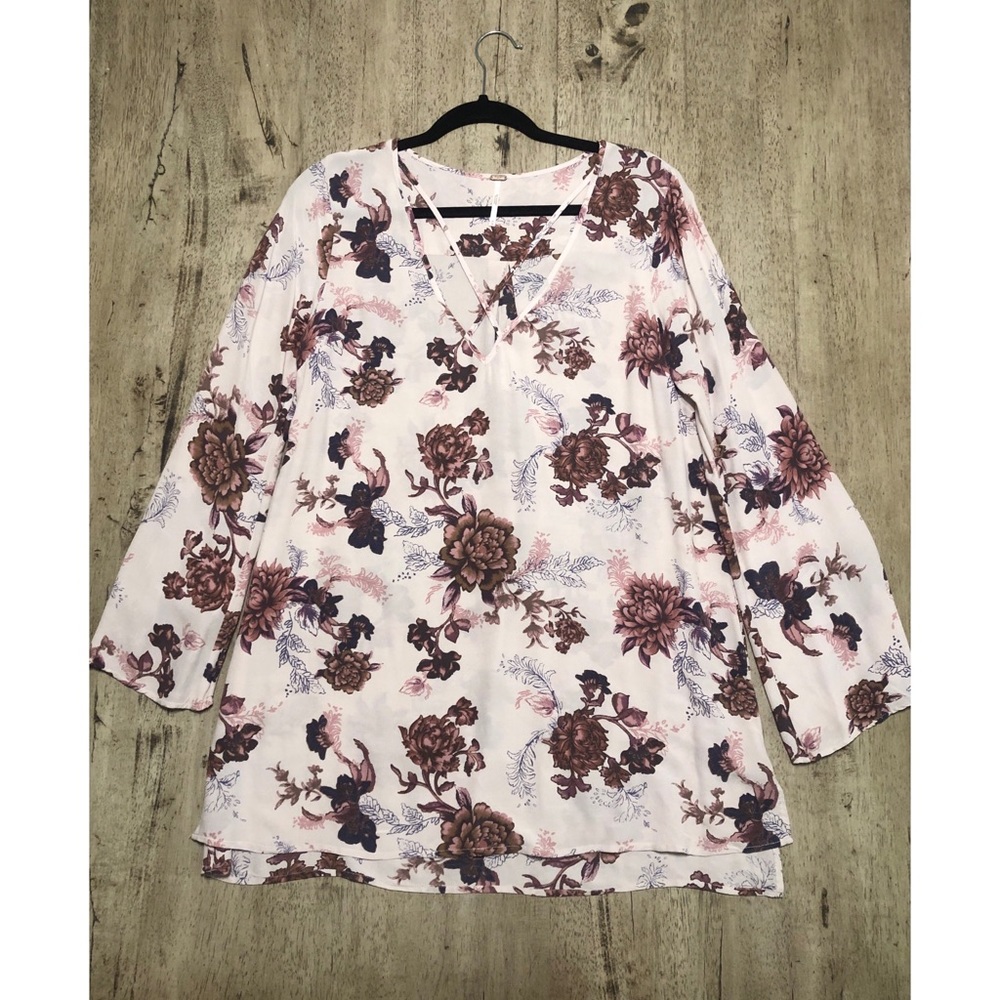 Free People Long sleeve blush tunic/top